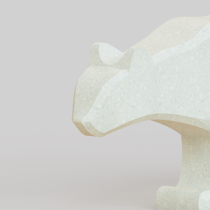 Escultura montable de concreto polimérico Jaguar, escultura lúdica de concreto polimérico