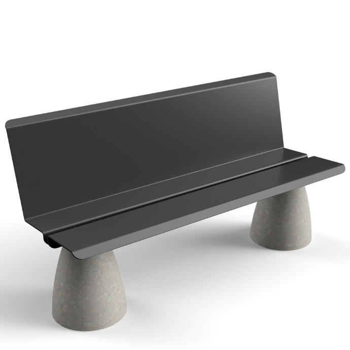 Banca en metal y concreto polimérico