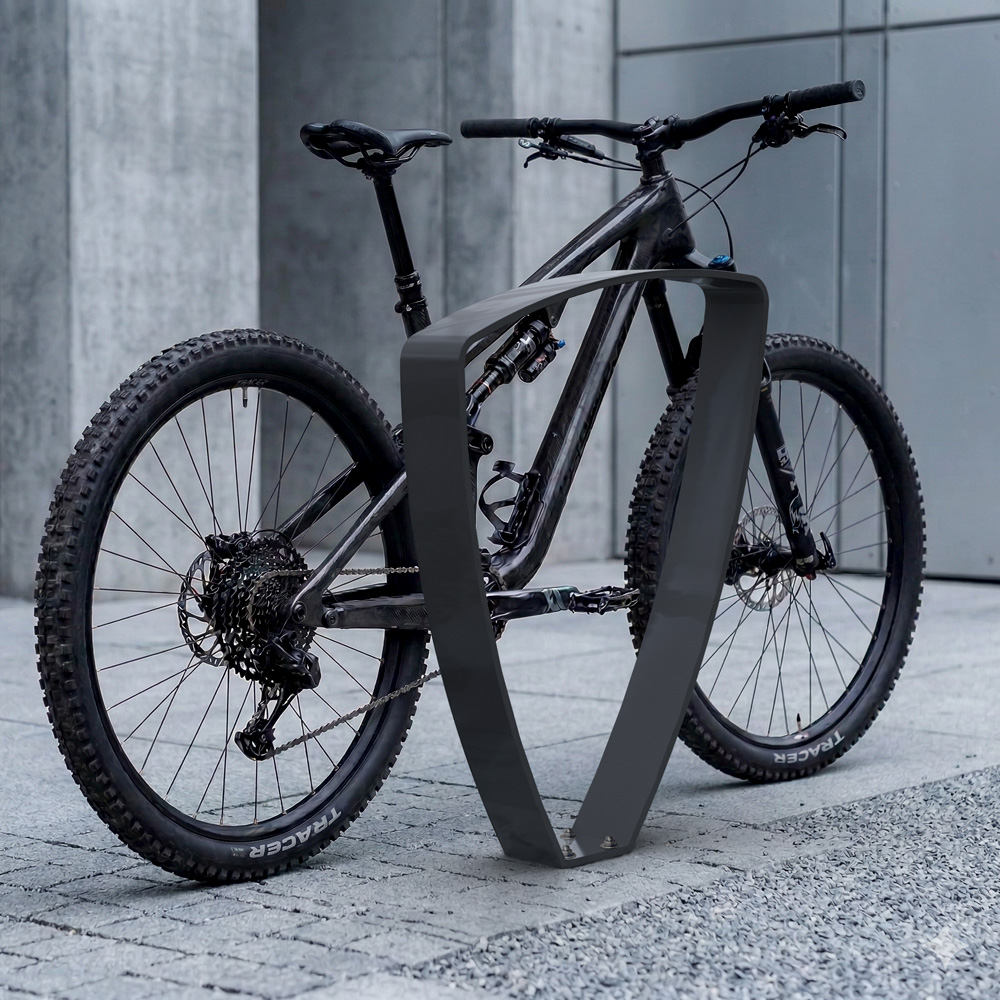 Aparcabicicletas en uso