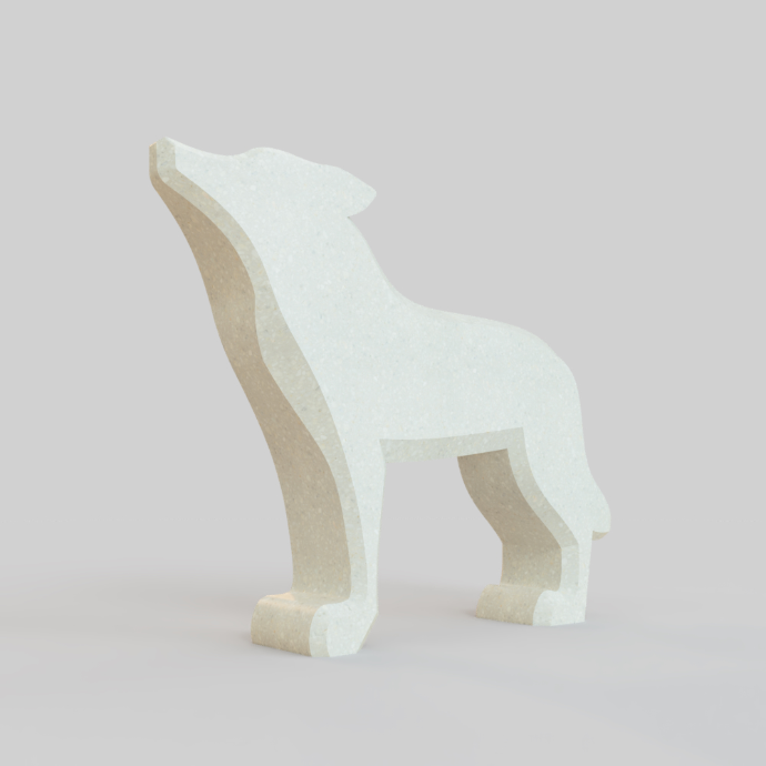 PSF-PA-01d Lobo gris Escultura lúdica montable Escultura lúdica Lobo gris mexicano