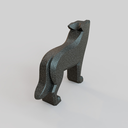 ESCULTURA LUDICA MONTABLE PSF-PA-01d LOBO MEXICANO NEGRO VOLCANICO 6.webp