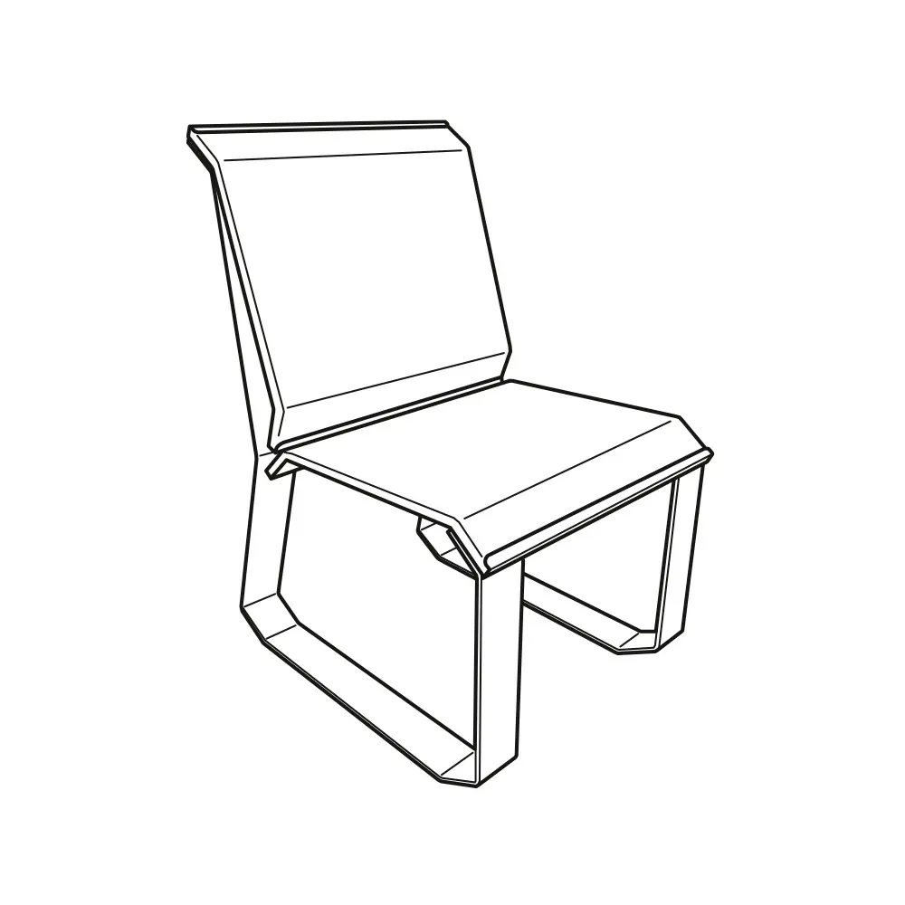 PSF-CM-02 Silla Urbana Comfort (gris espacial, Preparado para fijar con taquetes expansivos (no incluidos))