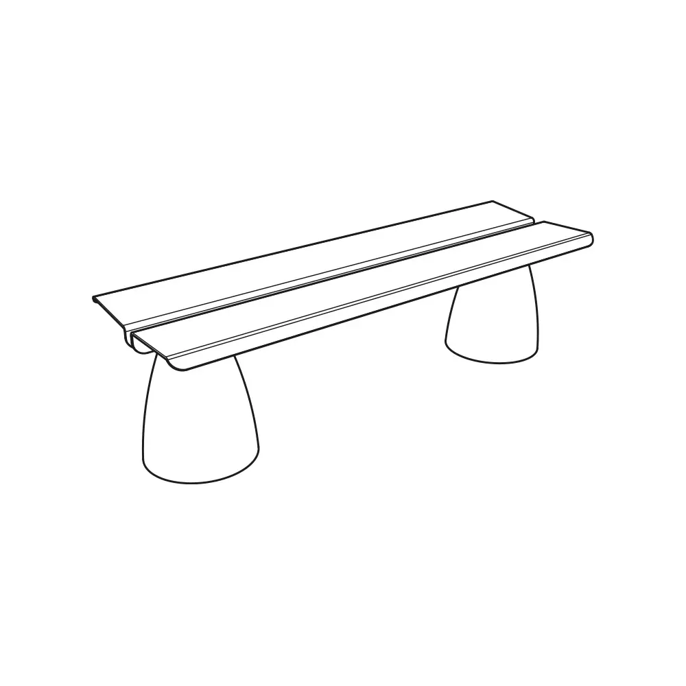 PSF-LP-03 Banca Urbana Steel Pebble (Preparado para fijar con taquetes expansivos (no incluidos))
