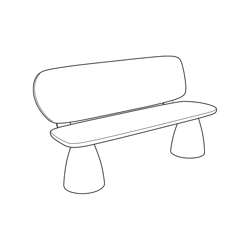 PSF-SP-04 Banca Urbana con respaldo Stone Pebble (Gris obscuro)