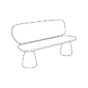 PSF-SP-04 Banca Urbana con respaldo Stone Pebble