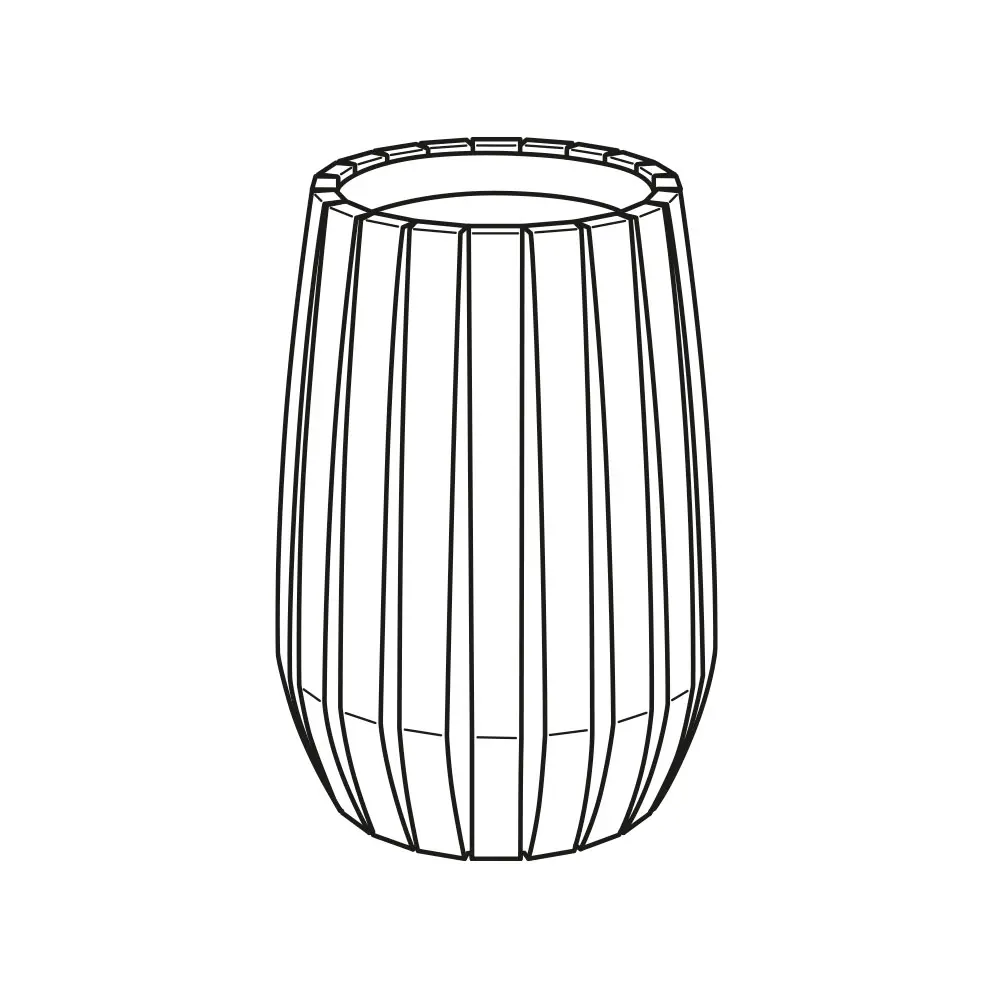 PSF-SP-07a Depósito para desechos (a) Stone Pebble (Gris obscuro, Preparado para fijar con taquetes expansivos (no incluidos))