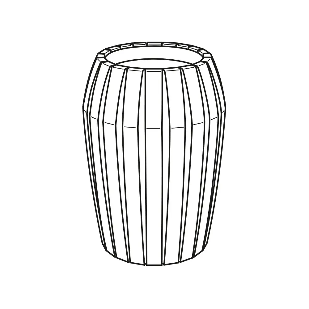 PSF-SP-07b Depósito para desechos (b) Stone Pebble (Gris obscuro, Preparado para fijar con taquetes expansivos (no incluidos))