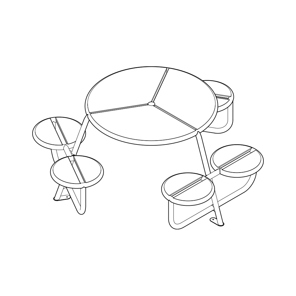 PSF-PL-16 Mesa de picnic Pill