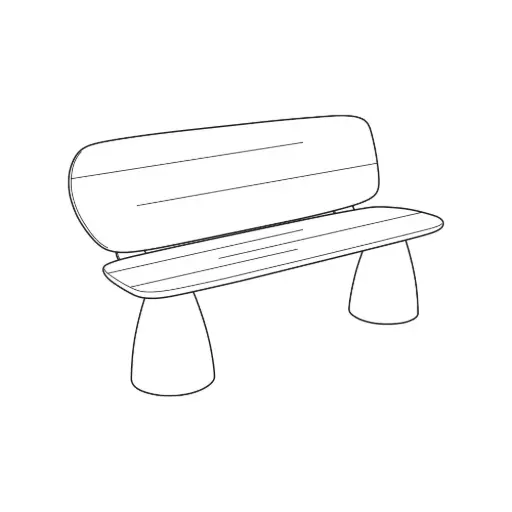 PSF-WP-04 Banca Urbana con respaldo Wood Pebble