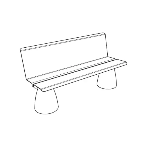 [Steel-pebble] PSF-LP-04 Banca Urbana con respaldo Steel Pebble